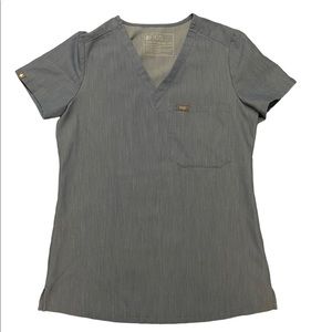 FIGS LIMITED EDITION Catarina One Pocket Scrub Top- Heather Indigo